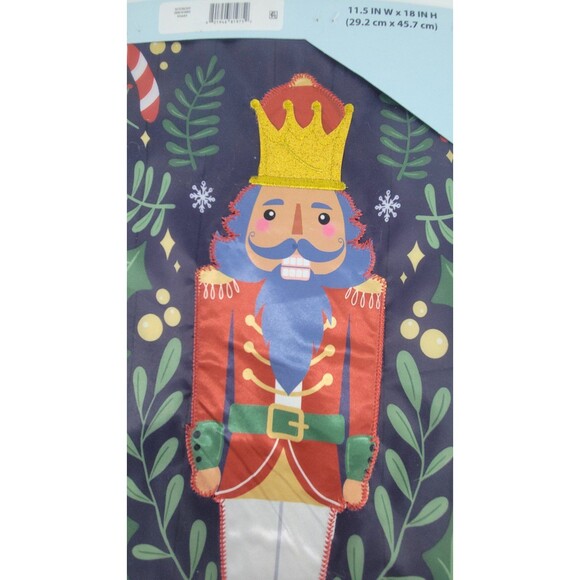 Meadow Creek Decorative Embroidered Applique Yard Flag Nutcracker Christmas NEW - Picture 3 of 9